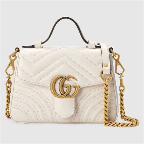 gucci white top handle bag|Gucci top handle marmont.